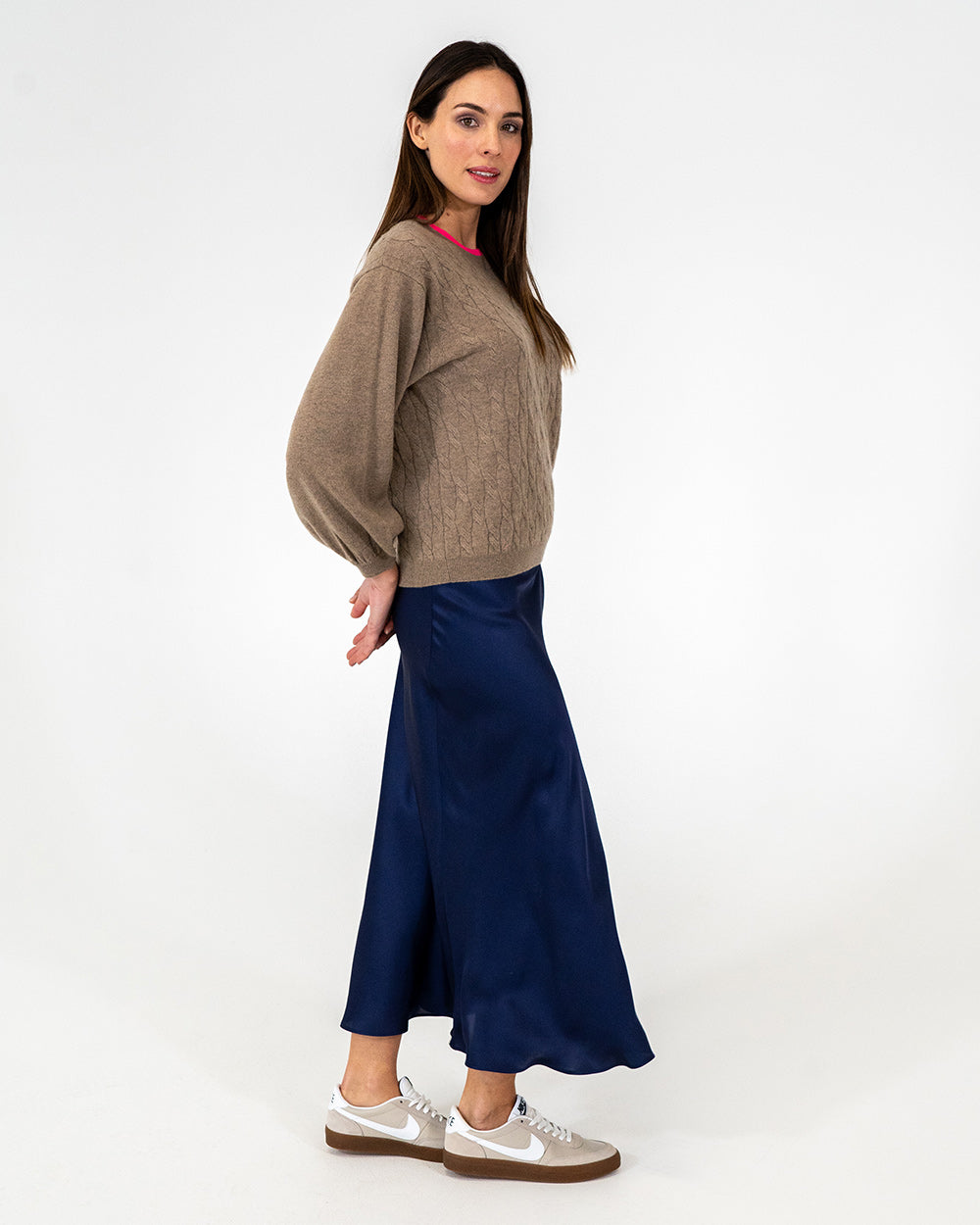 Contrast Marcella Knit - Natural/Dayglo
