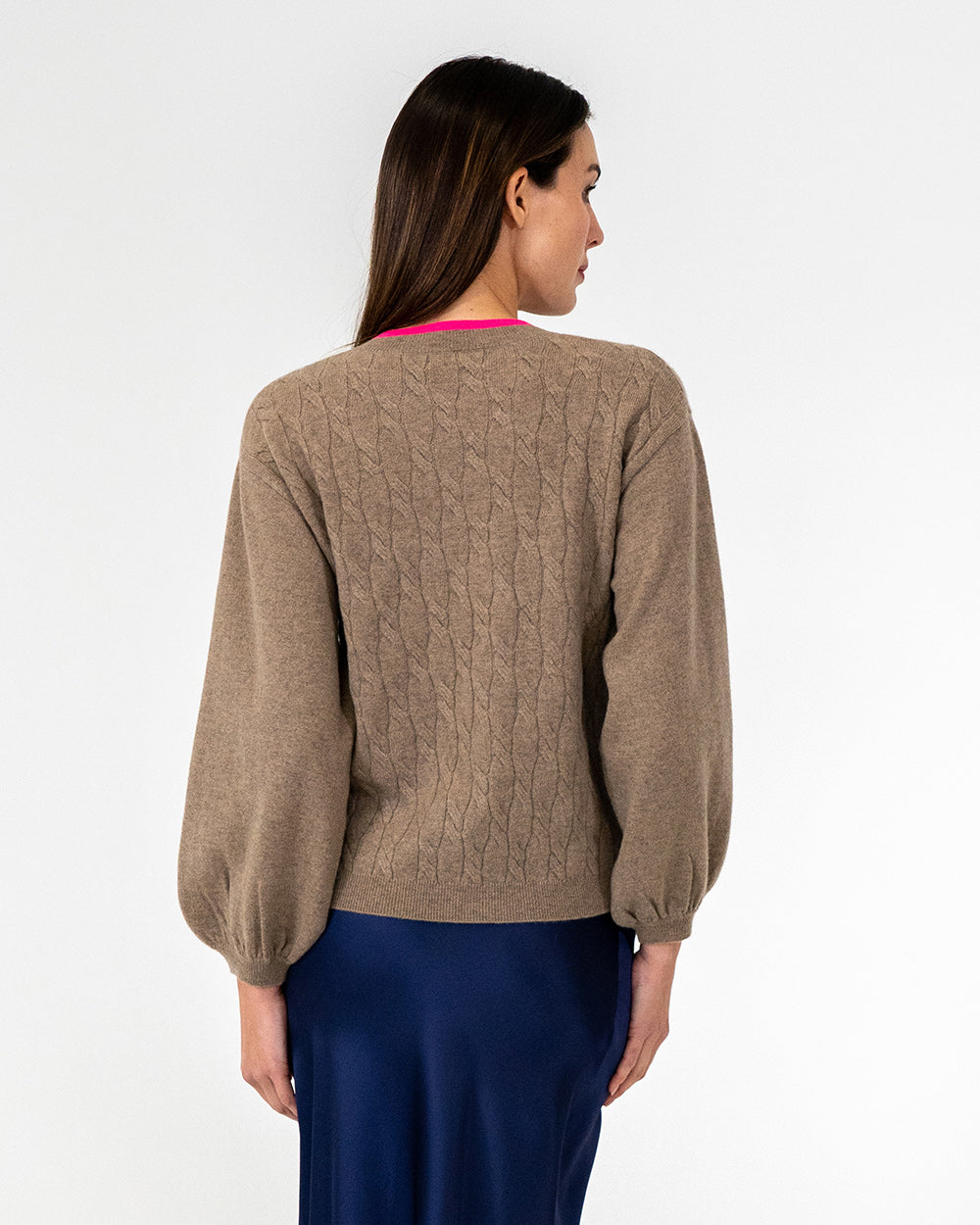 Contrast Marcella Knit - Natural/Dayglo