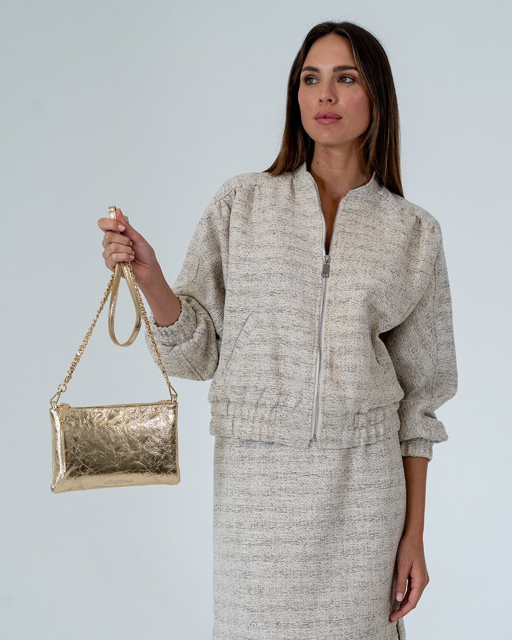 Molly Crossbody - Gold Crinkle