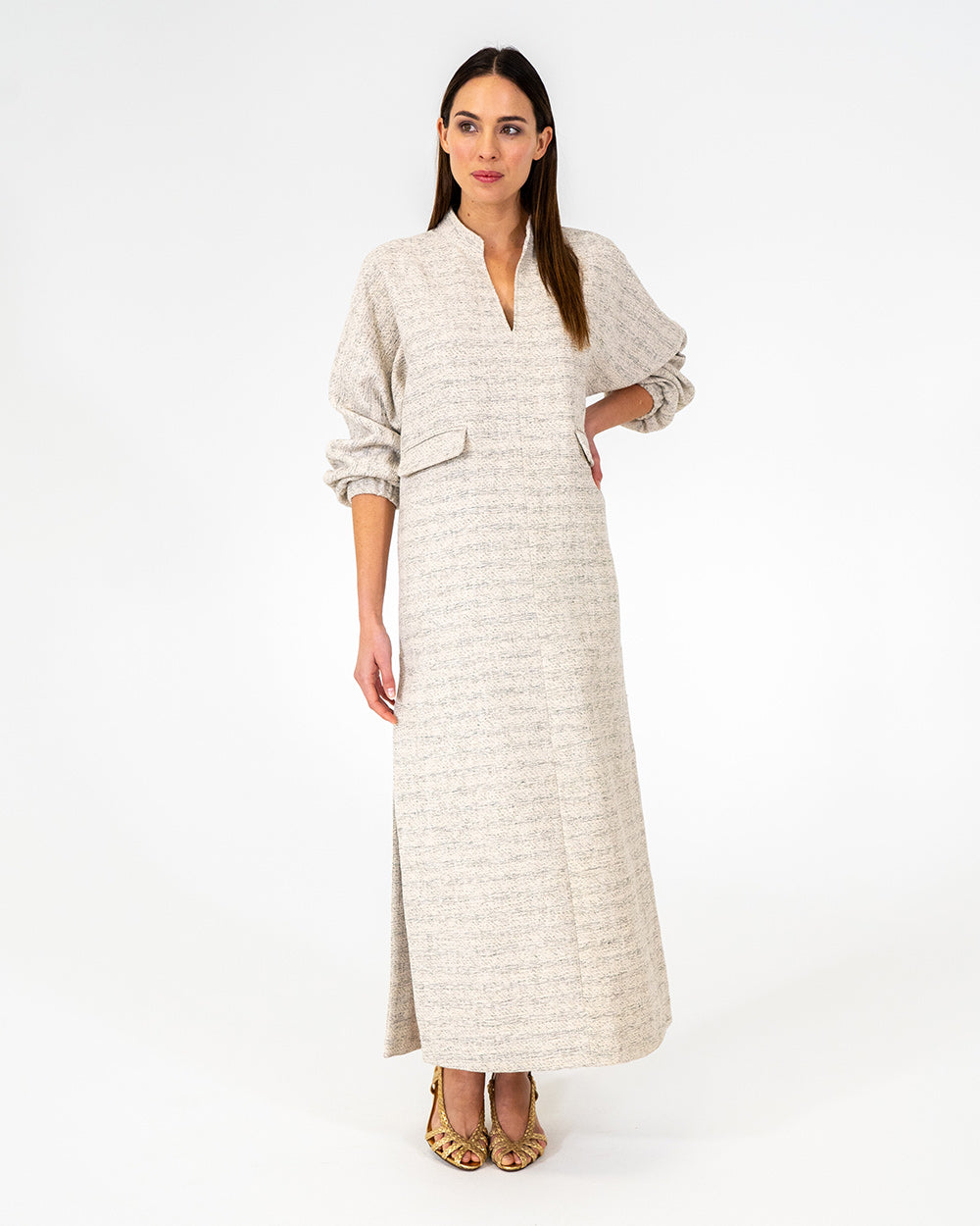 Neville Maxi Dress - Metallic Tweed