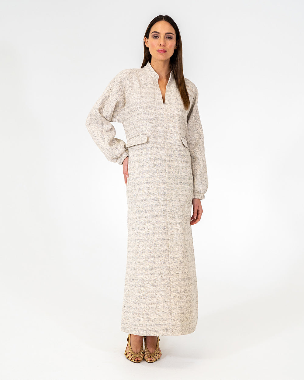 Neville Maxi Dress - Metallic Tweed