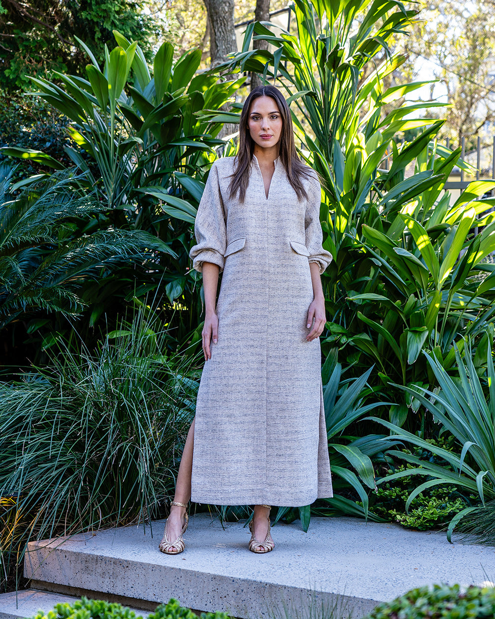 Neville Maxi Dress - Metallic Tweed