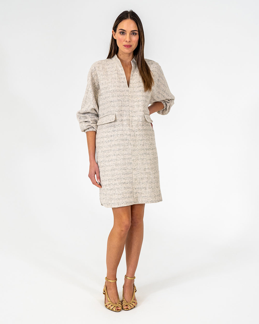 Neville Mini Dress - Metallic Tweed
