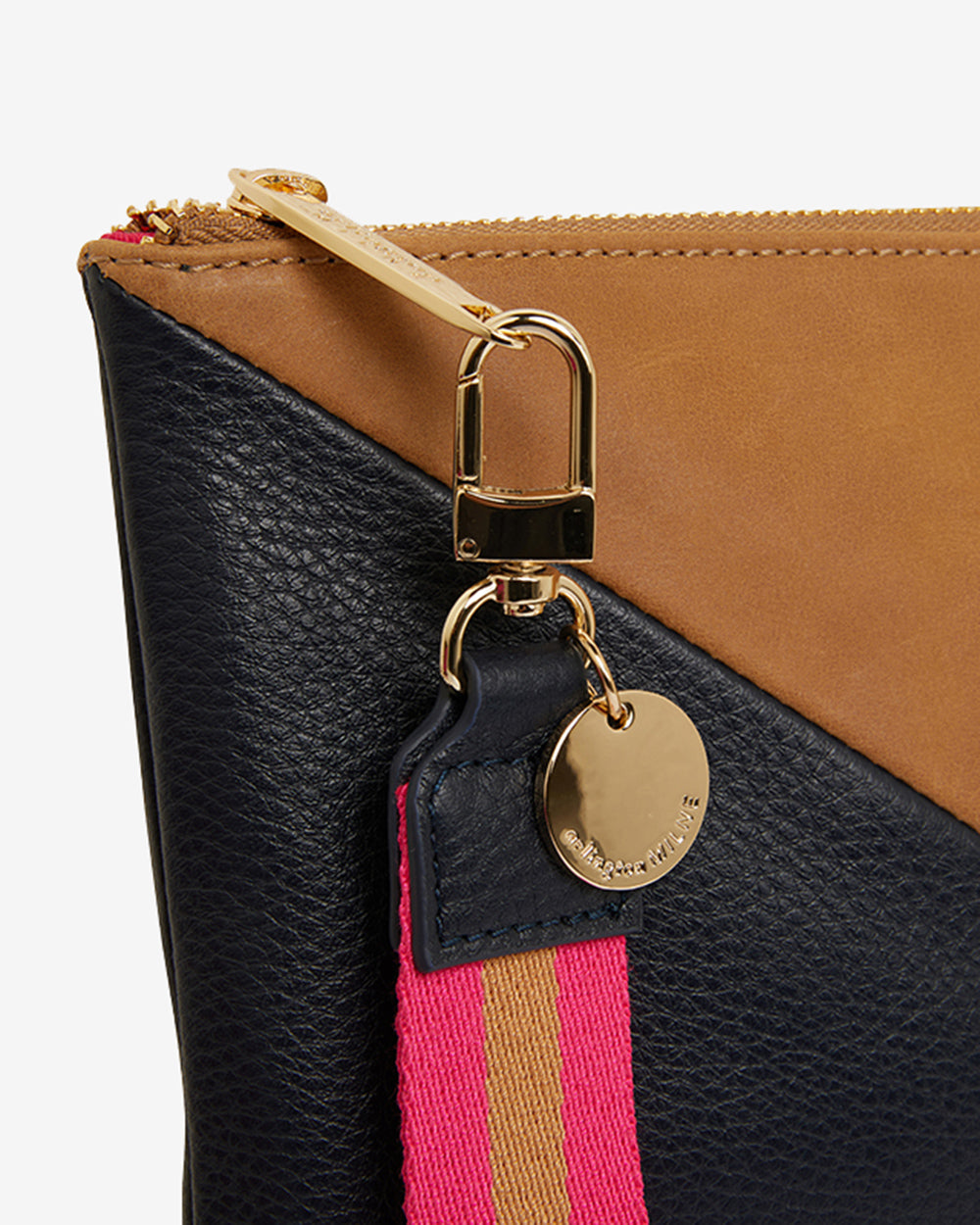 Paige Clutch Splice - Navy & Vintage Tan
