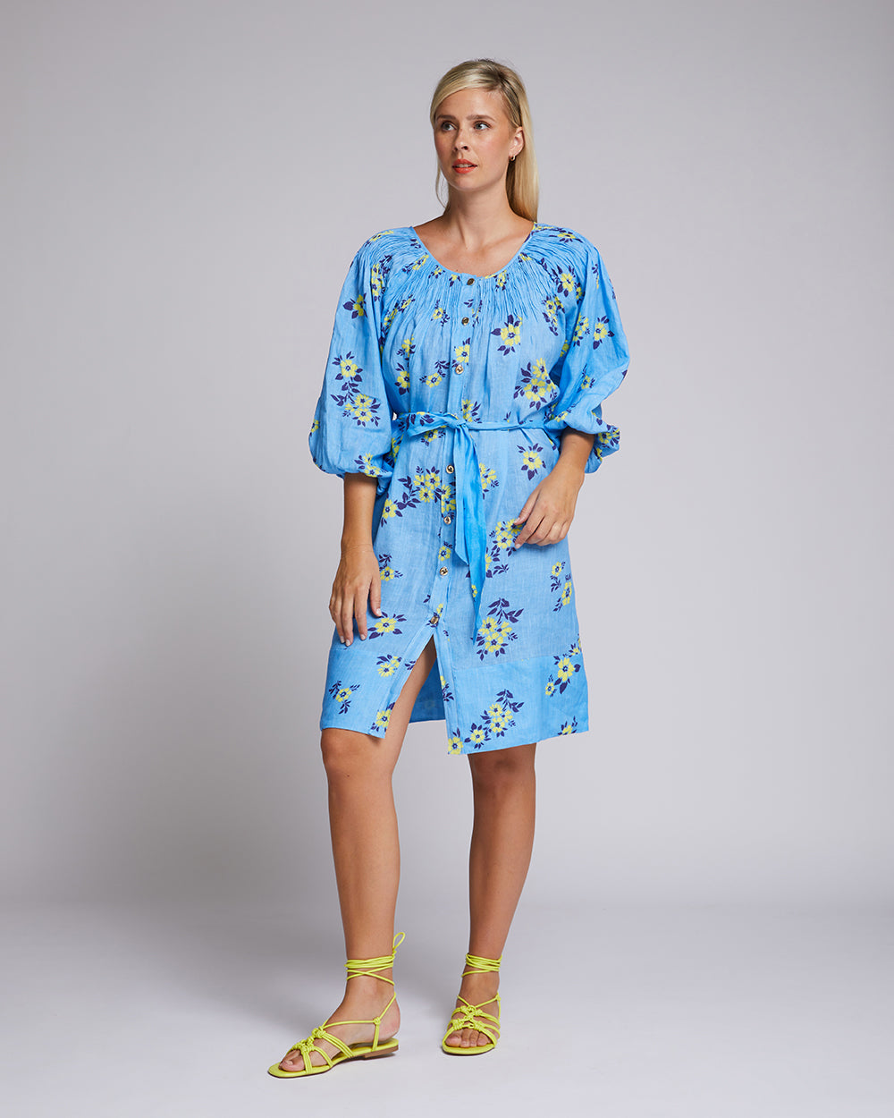 Renata Dress - Neon Ditsy