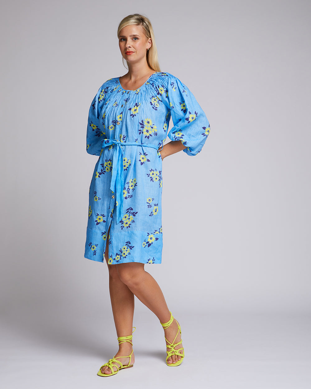 Renata Dress - Neon Ditsy