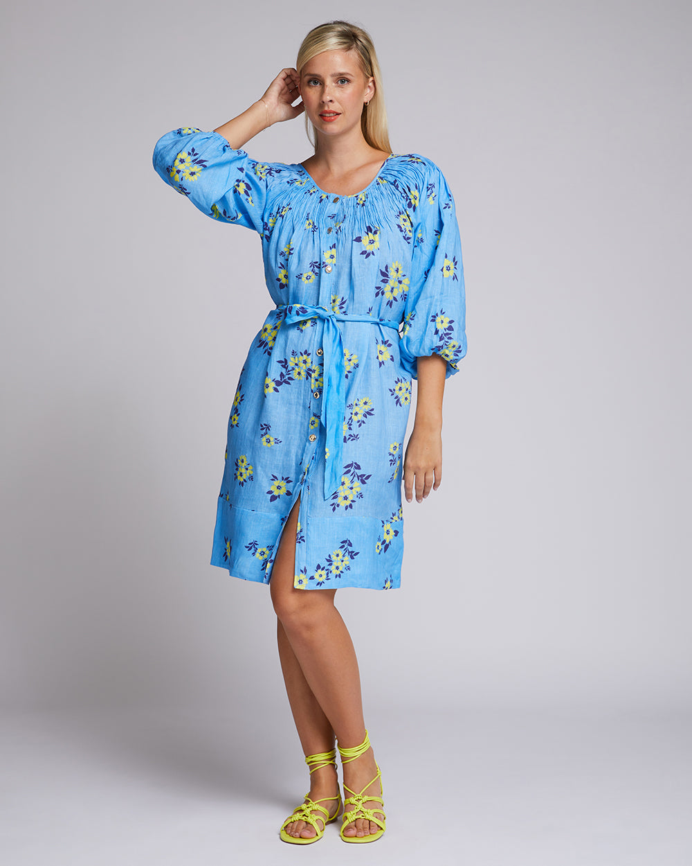 Renata Dress - Neon Ditsy