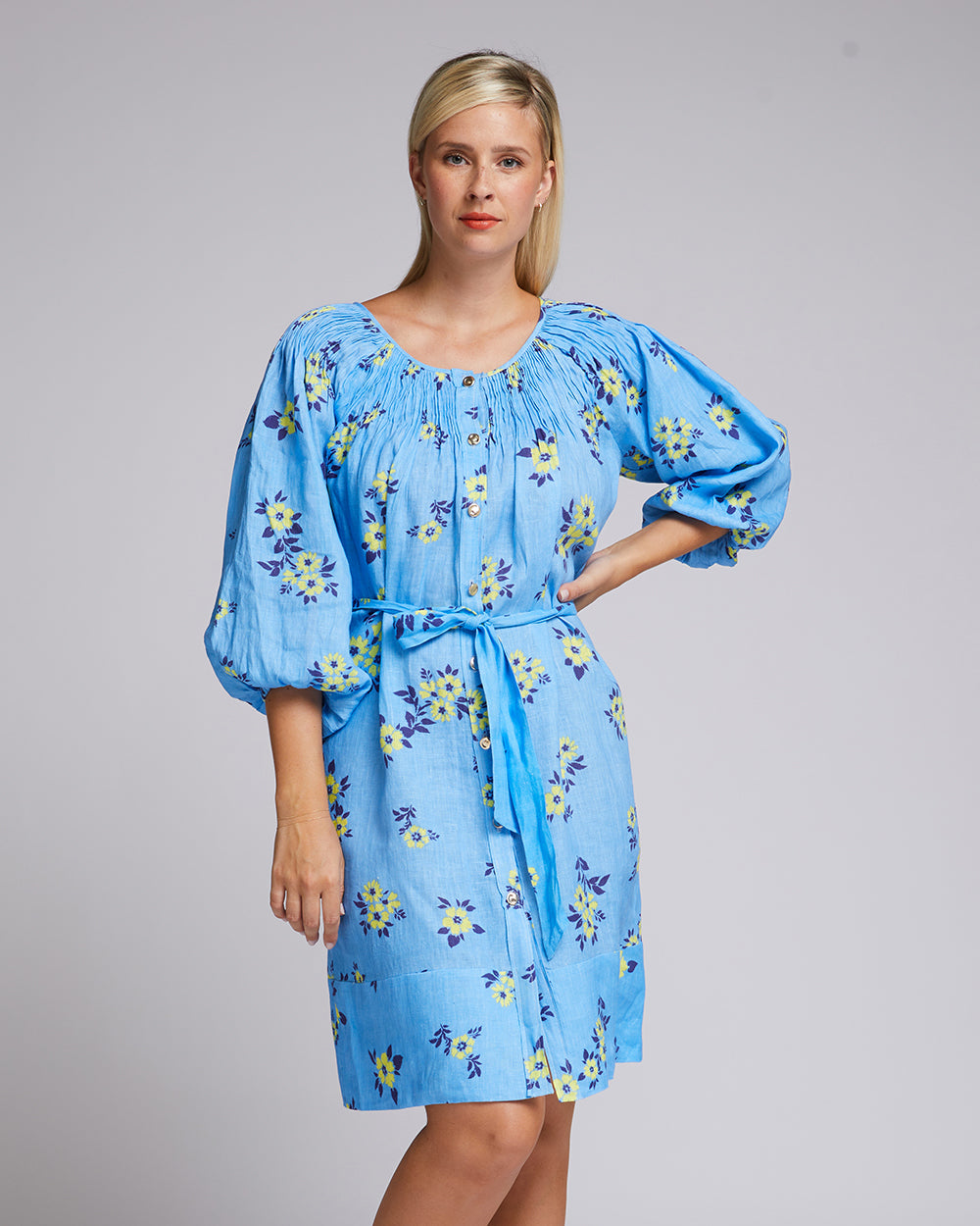 Renata Dress - Neon Ditsy