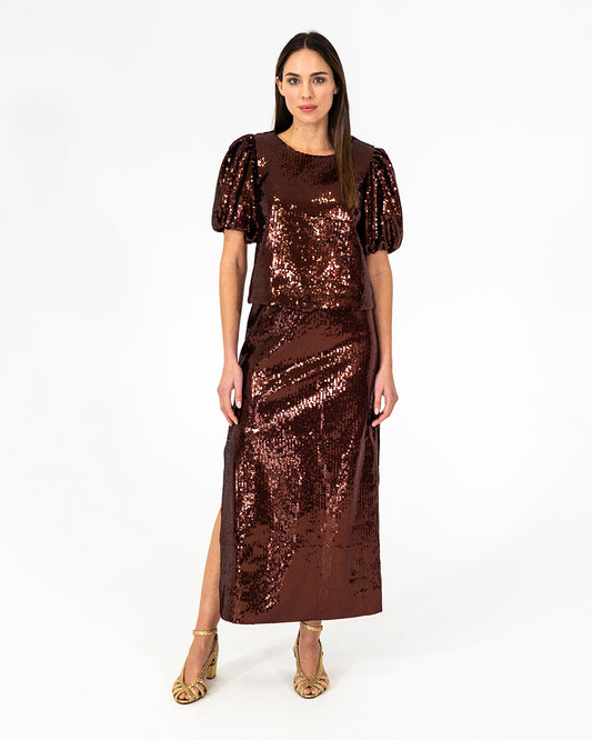 Quinn Maxi Skirt - Shiraz Sequin