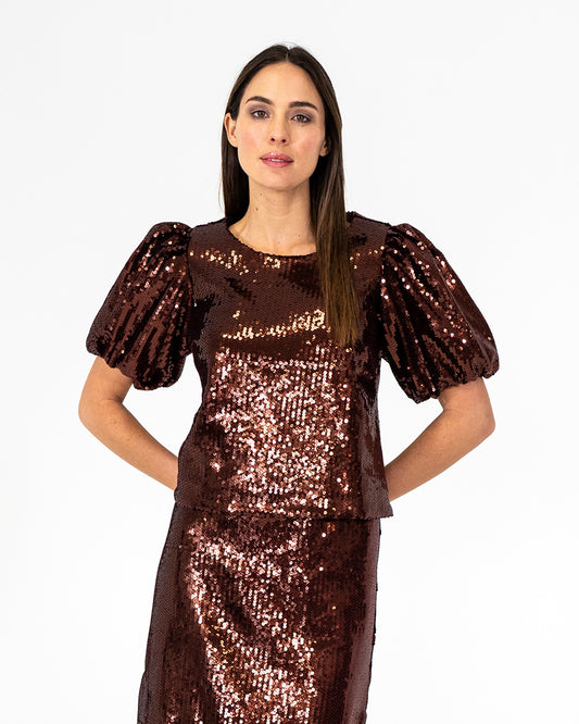 Rochelle Top - Shiraz Sequin
