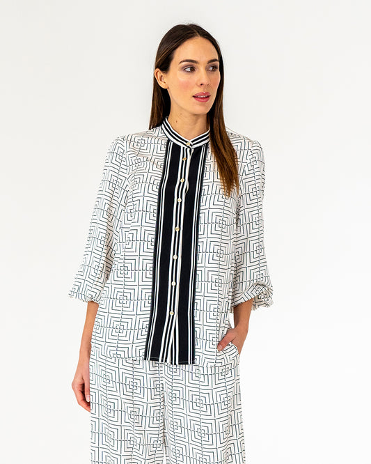 Rosa Blouse - Geo Grid