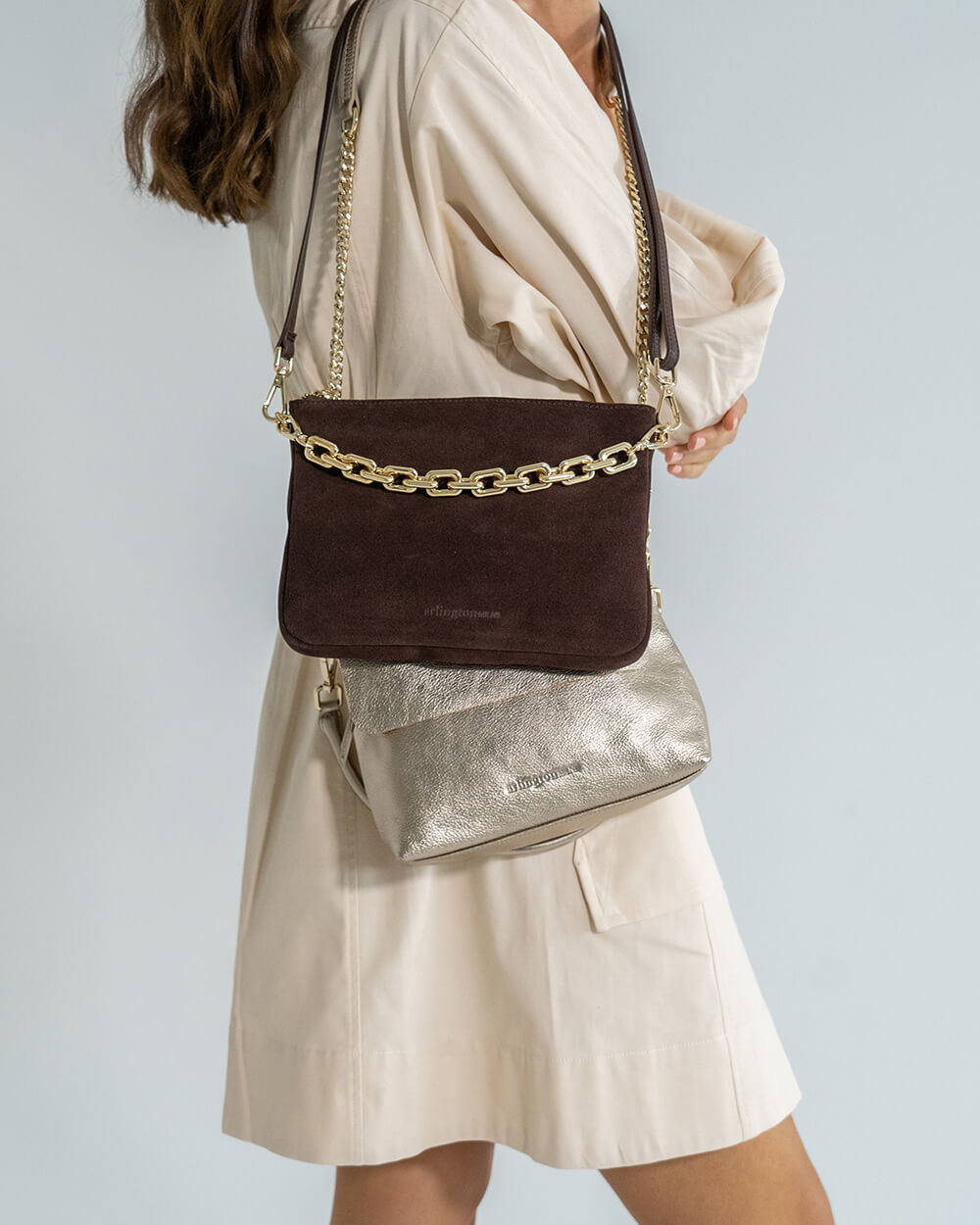 Samantha Crossbody - Chocolate Suede