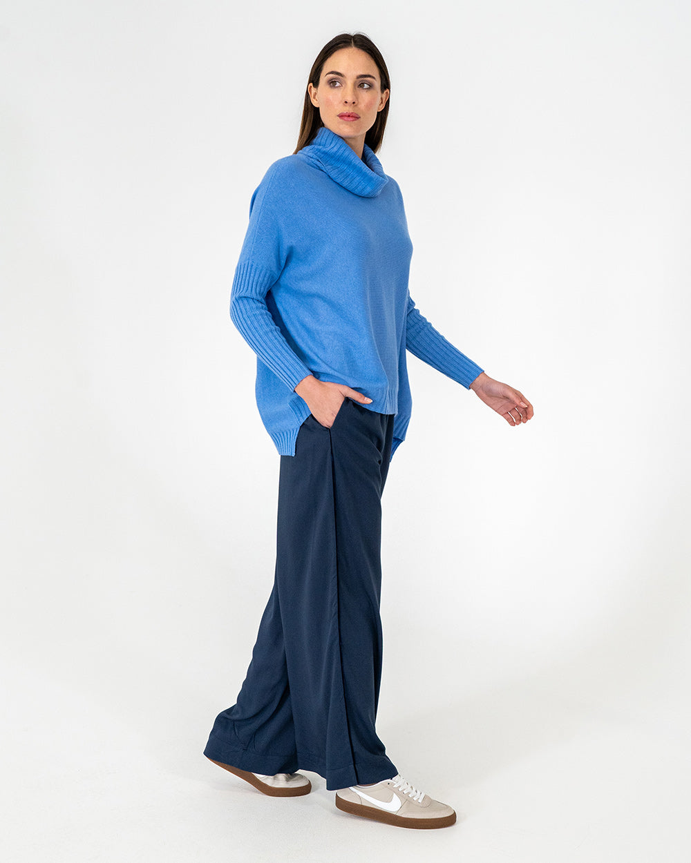 Sinead Roll Neck Knit - Periwinkle