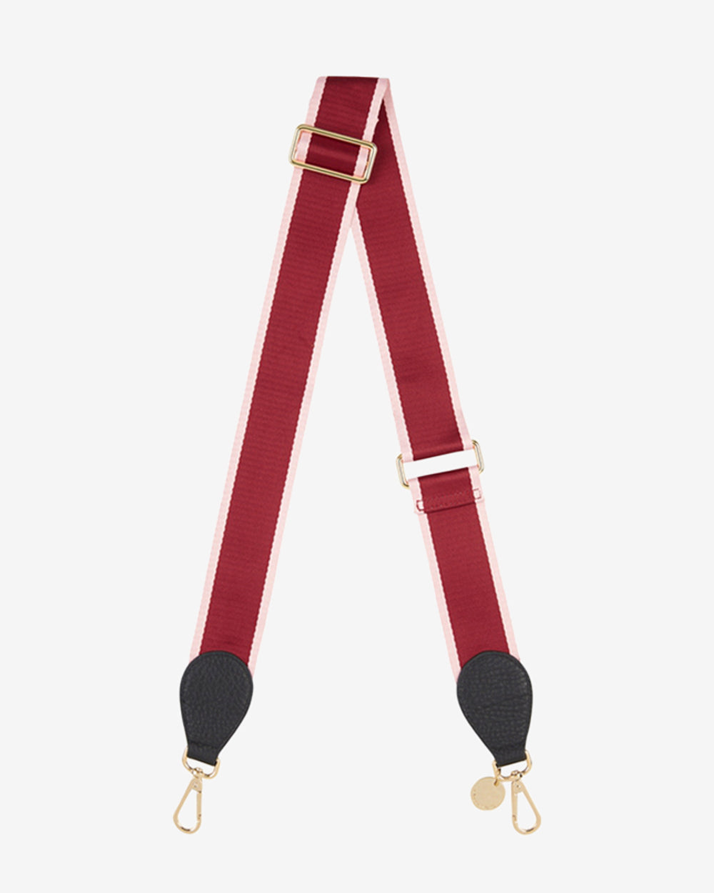 Accent Guitar Strap - Maroon/Pink Stripe with Black Tab