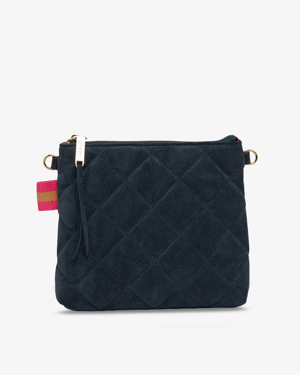 Alexis Crossbody - Quilted Navy Suede