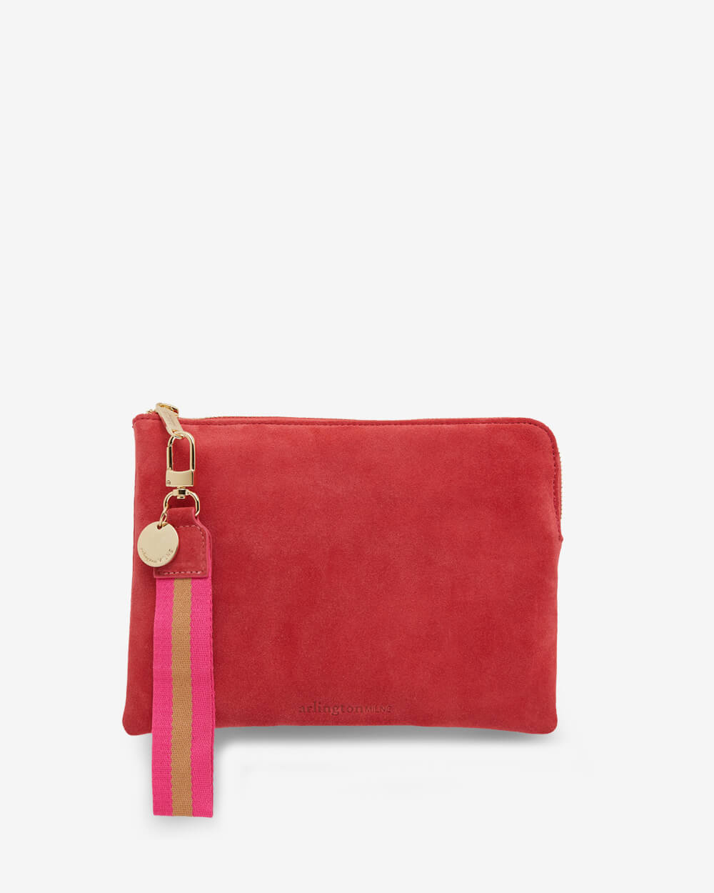 Rose pink suede clutch on sale bag