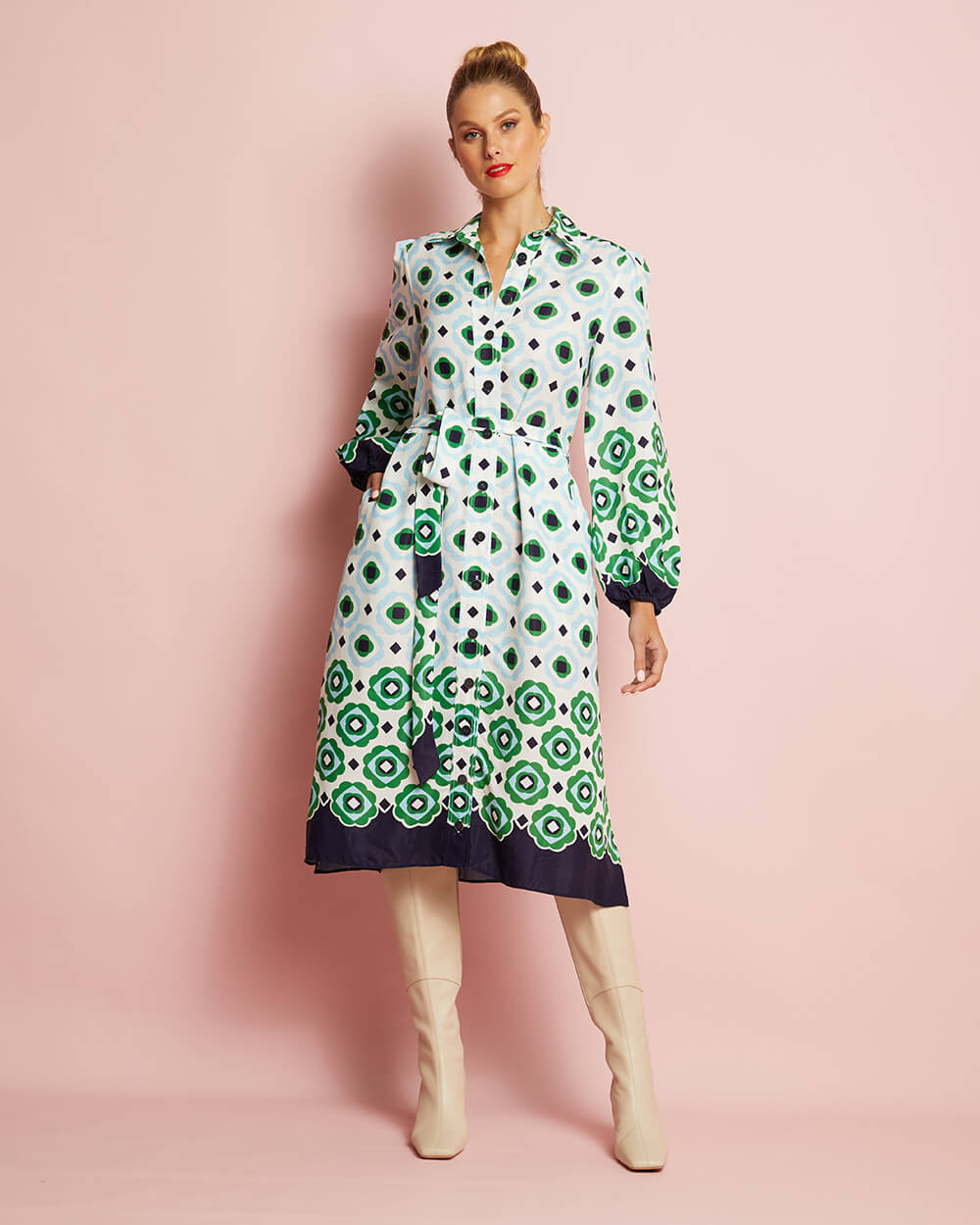 Willow Shirt Dress - Geo