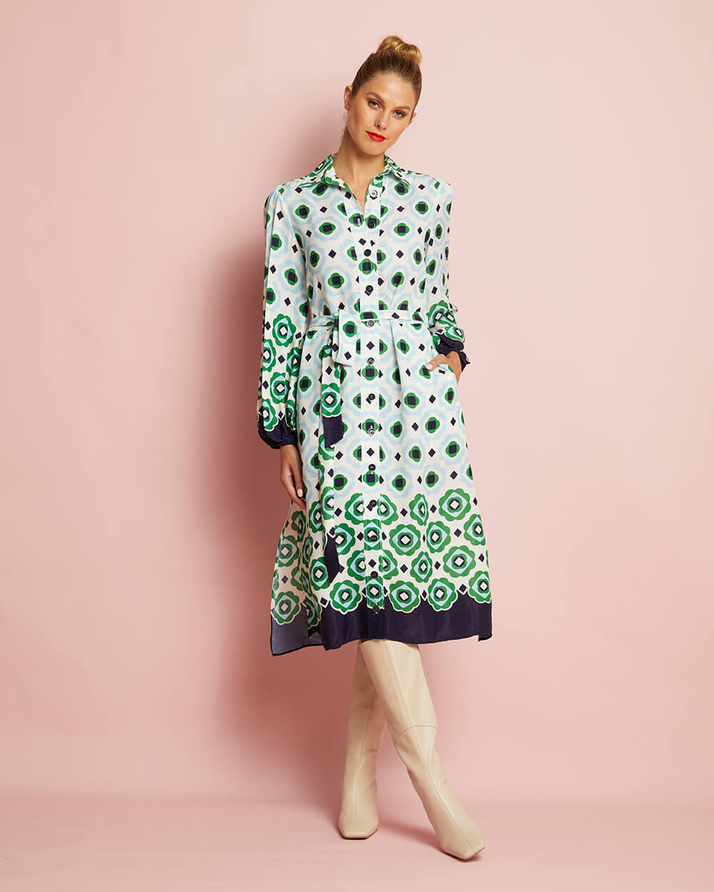 Willow Shirt Dress - Geo