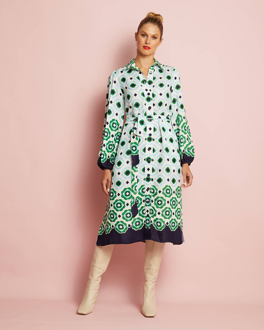 Willow Shirt Dress - Geo