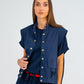 Adeline Knit Tee - Navy