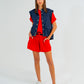 Adeline Knit Tee - Poppy