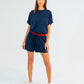 Adeline Knit Tee - Navy