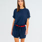 Adeline Knit Tee - Navy