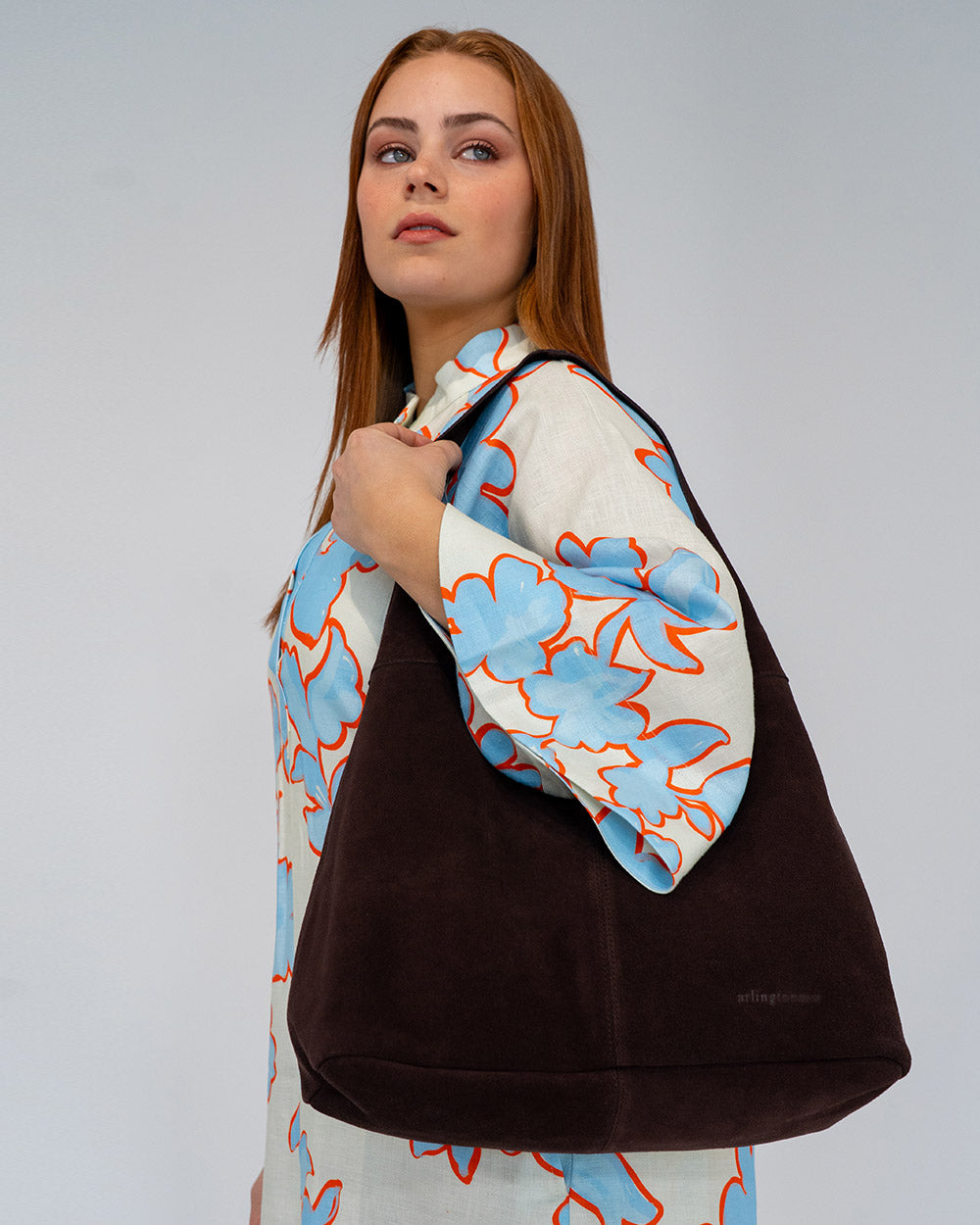 Alma Tote - Chocolate Suede
