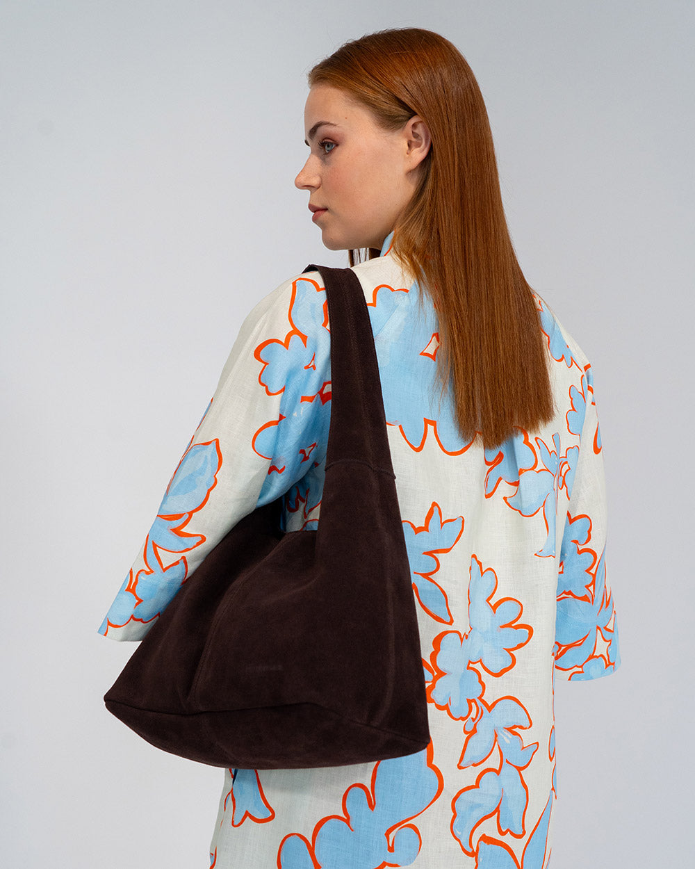 Alma Tote - Chocolate Suede - Arlington Milne