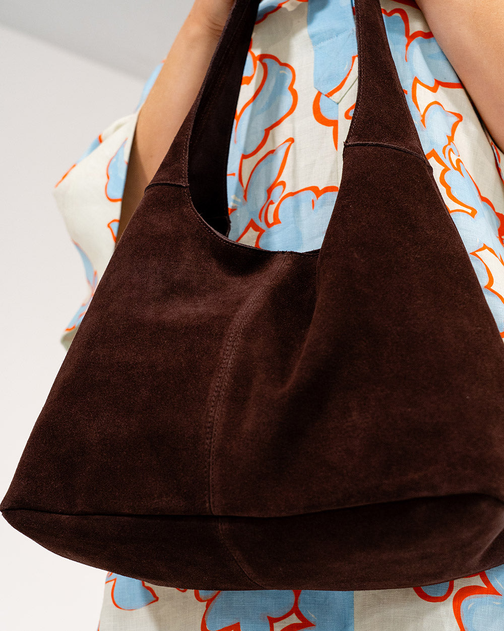 Alma Tote - Chocolate Suede - Arlington Milne