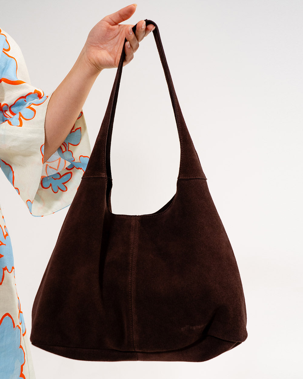 Alma Tote - Chocolate Suede - Arlington Milne