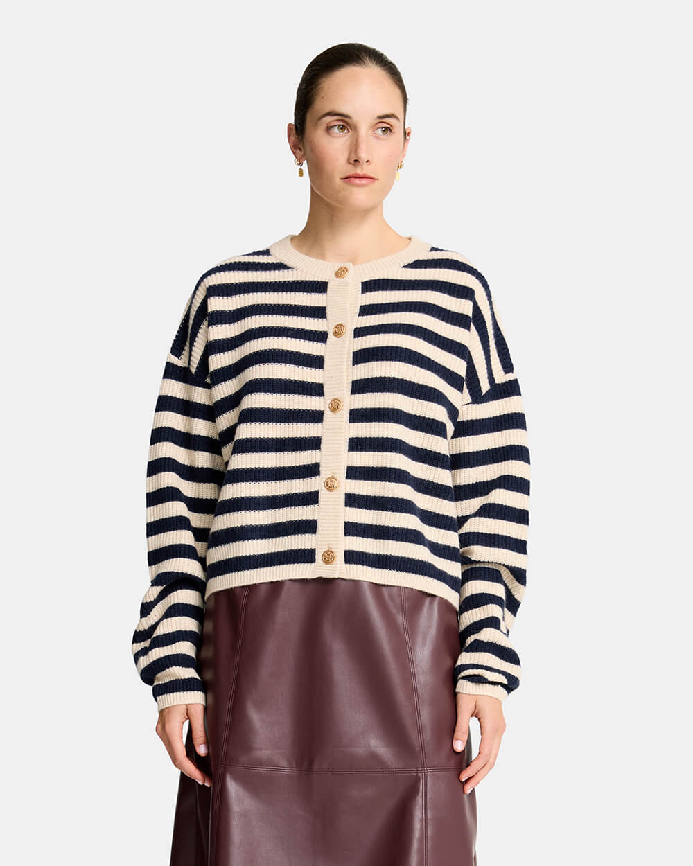 Becky Cardigan - Navy Stripe