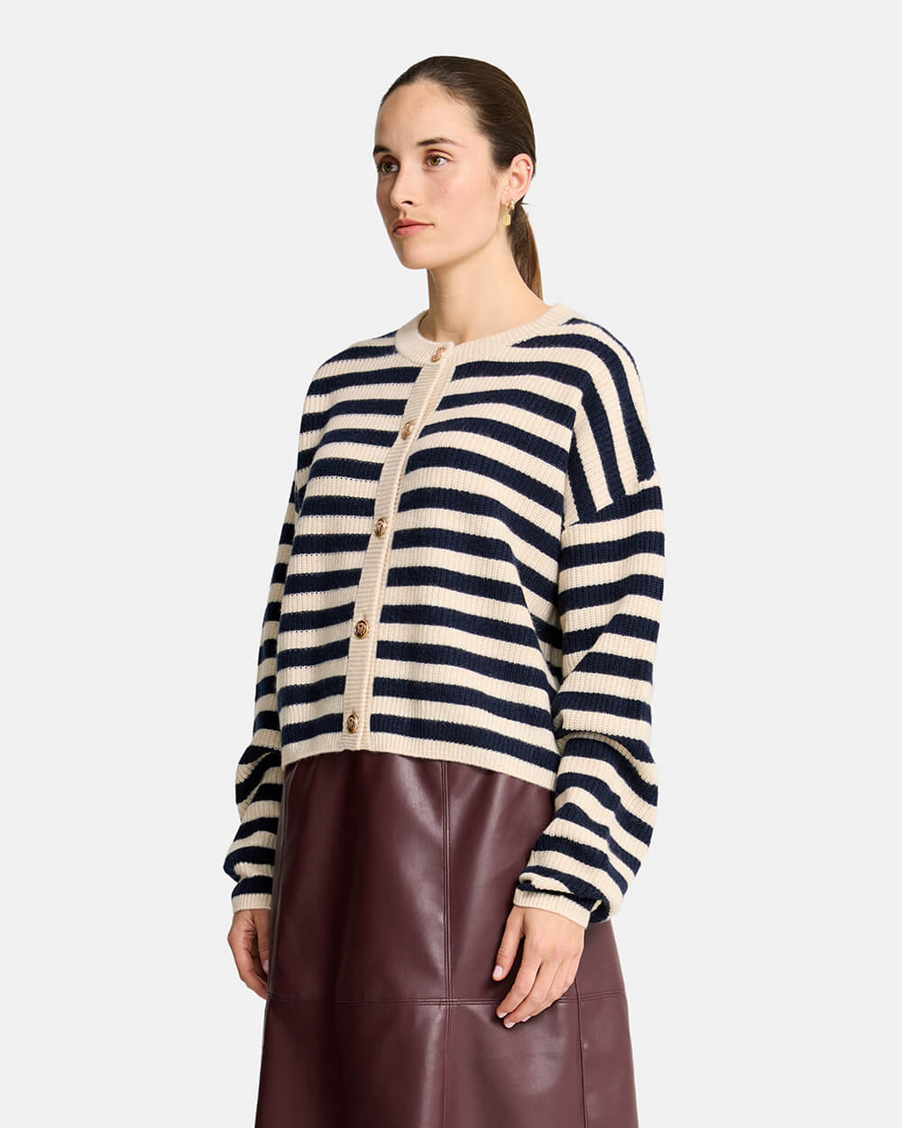 Becky Cardigan - Navy Stripe