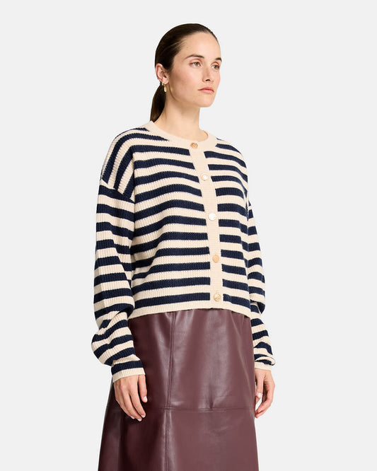 Becky Cardigan - Navy Stripe