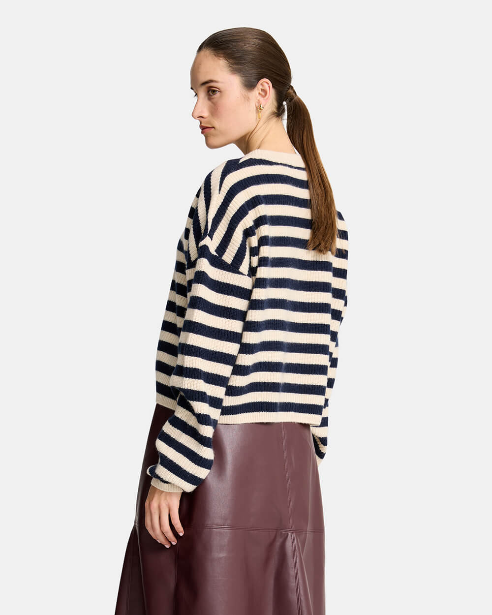 Becky Cardigan - Navy Stripe