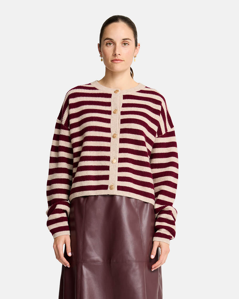 Becky Cardigan - Pinot Stripe