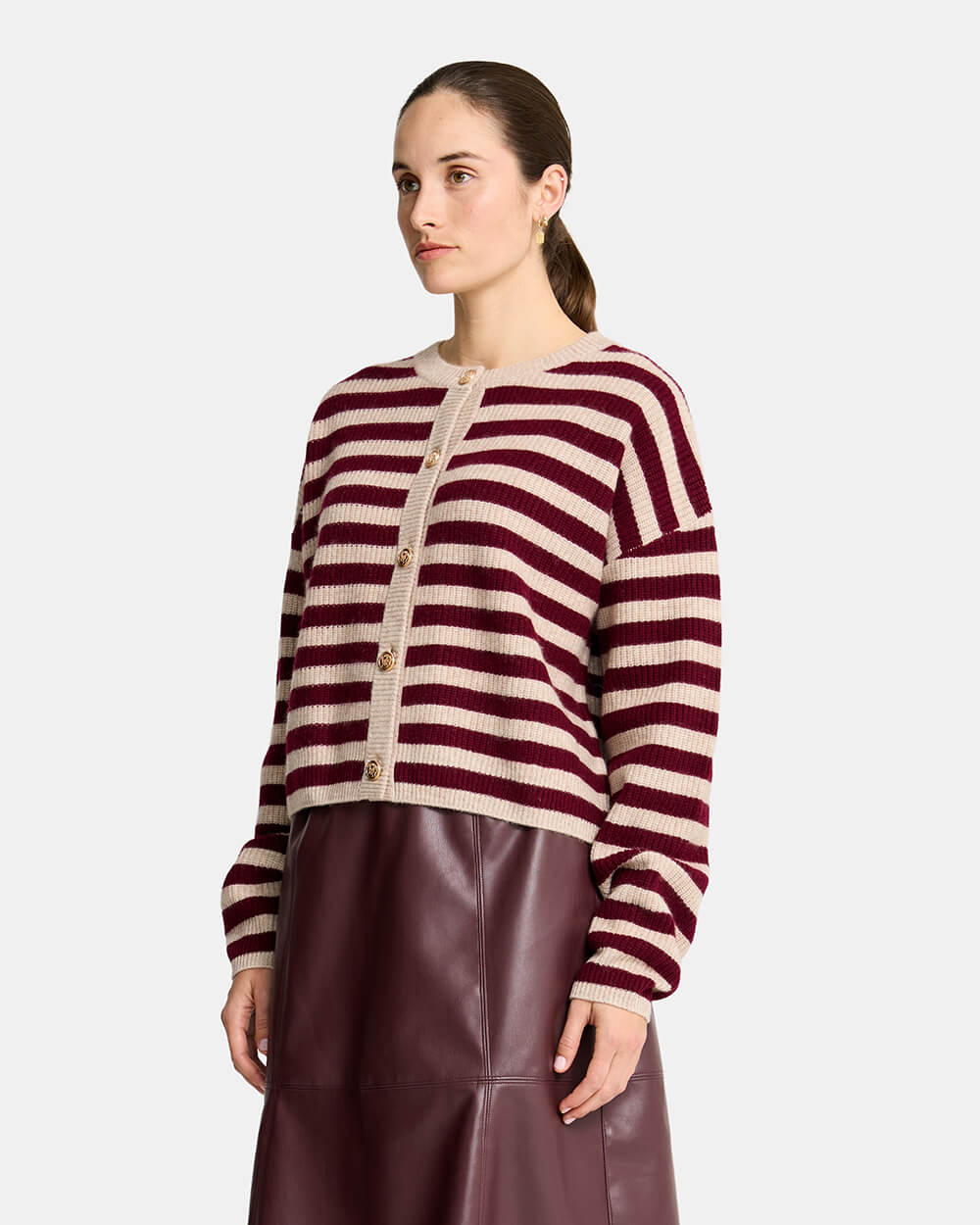 Becky Cardigan - Pinot Stripe