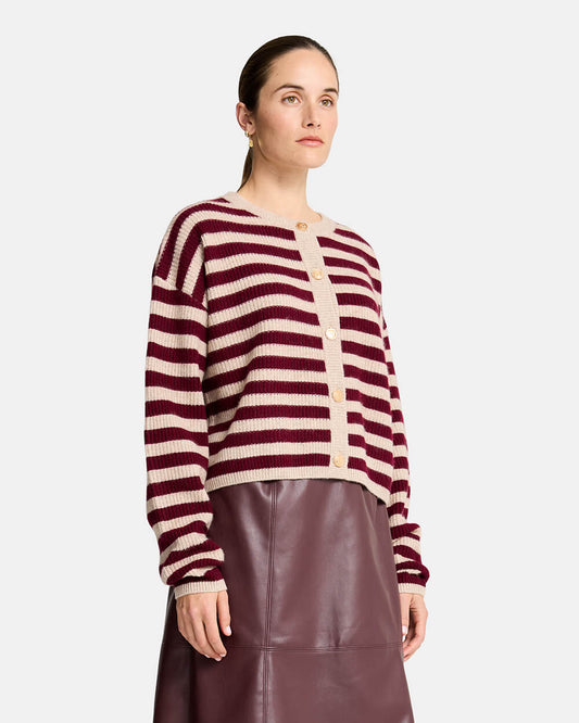 Becky Cardigan - Pinot Stripe