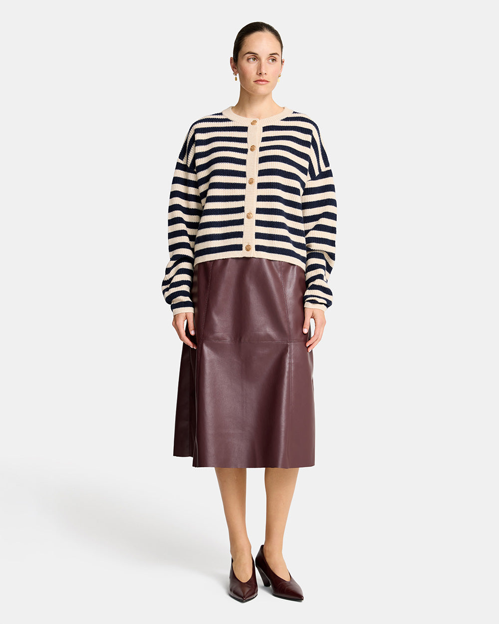 Becky Cardigan - Navy Stripe