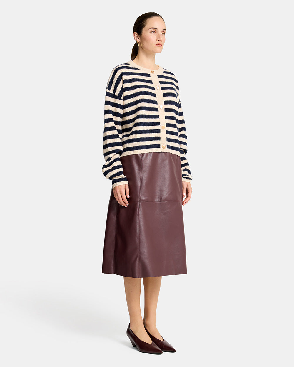 Becky Cardigan - Navy Stripe