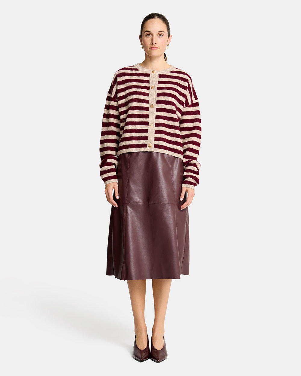 Becky Cardigan - Pinot Stripe