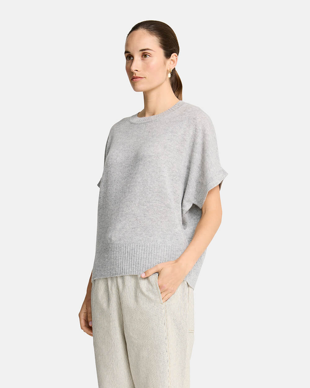 Bella Knit Top - Grey Marle
