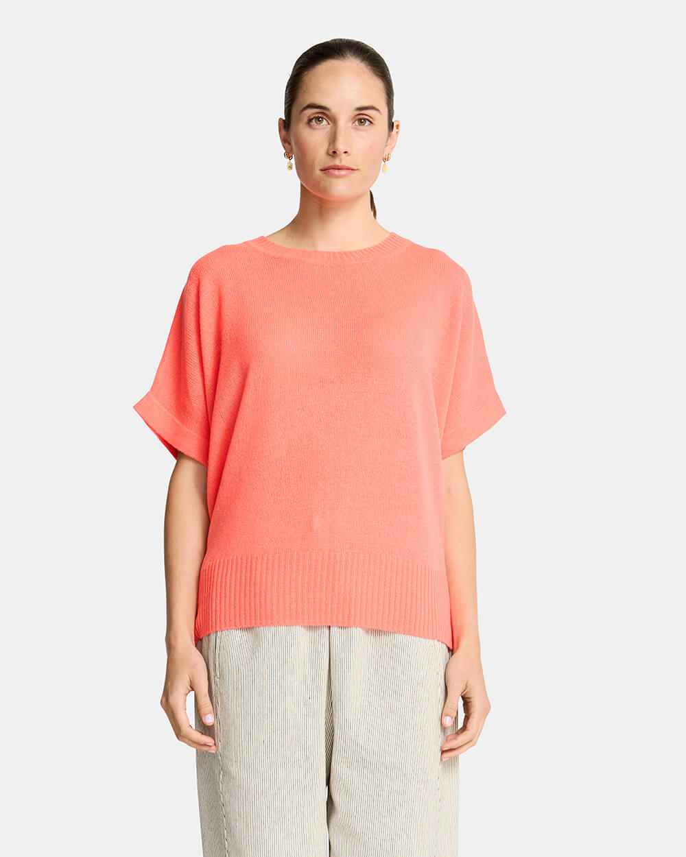 Bella Knit Top - Neon Orange
