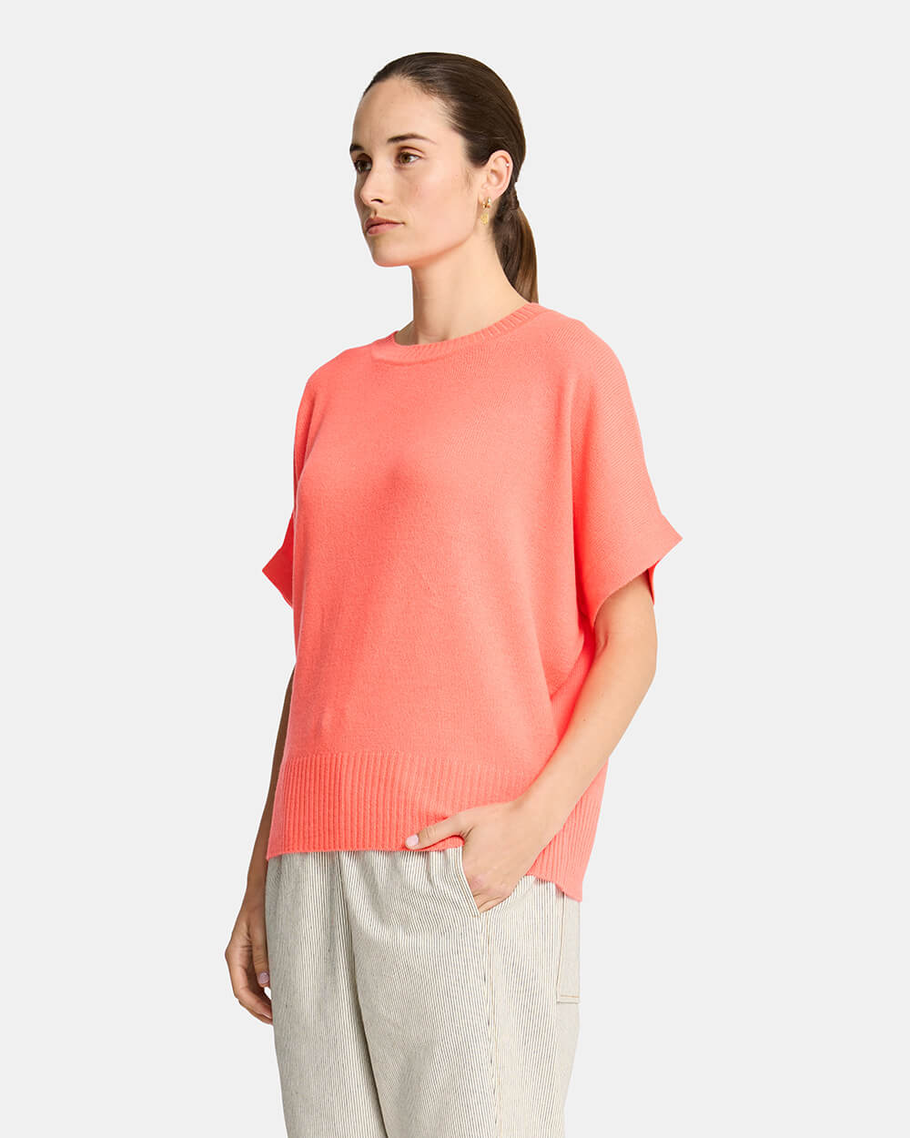 Bella Knit Top - Neon Orange