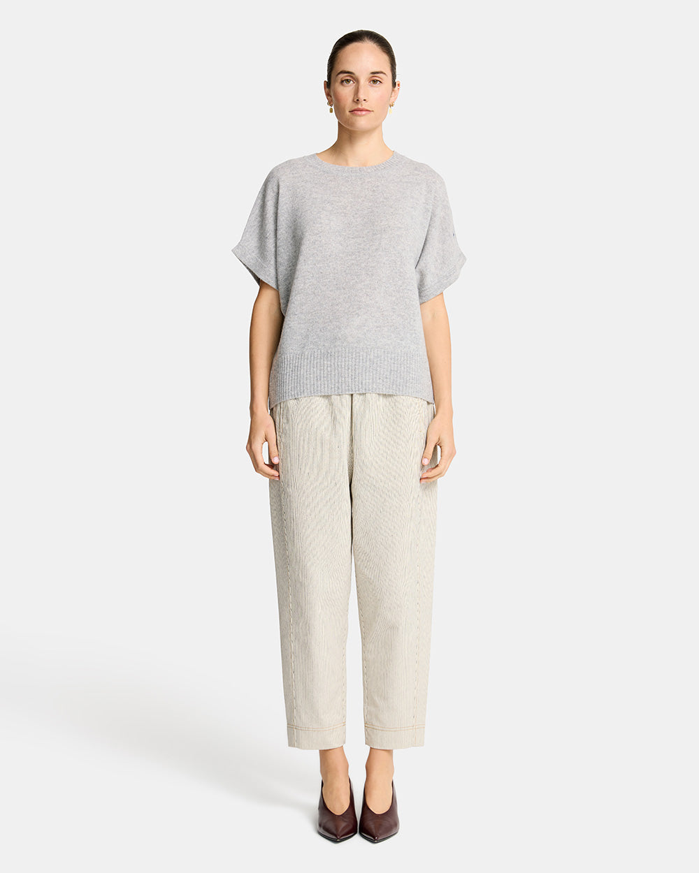 Bella Knit Top - Grey Marle