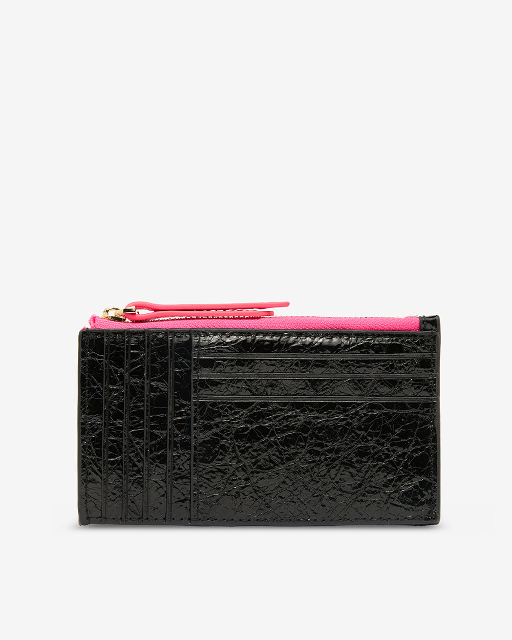 Compact Wallet - Black Crinkle