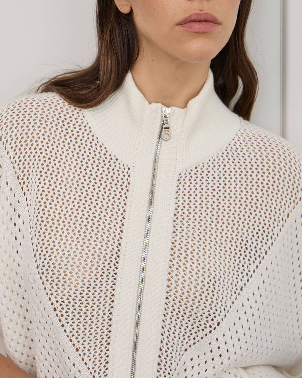 Carrie Zip Top - Cream