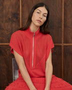 Carrie Zip Top - Red