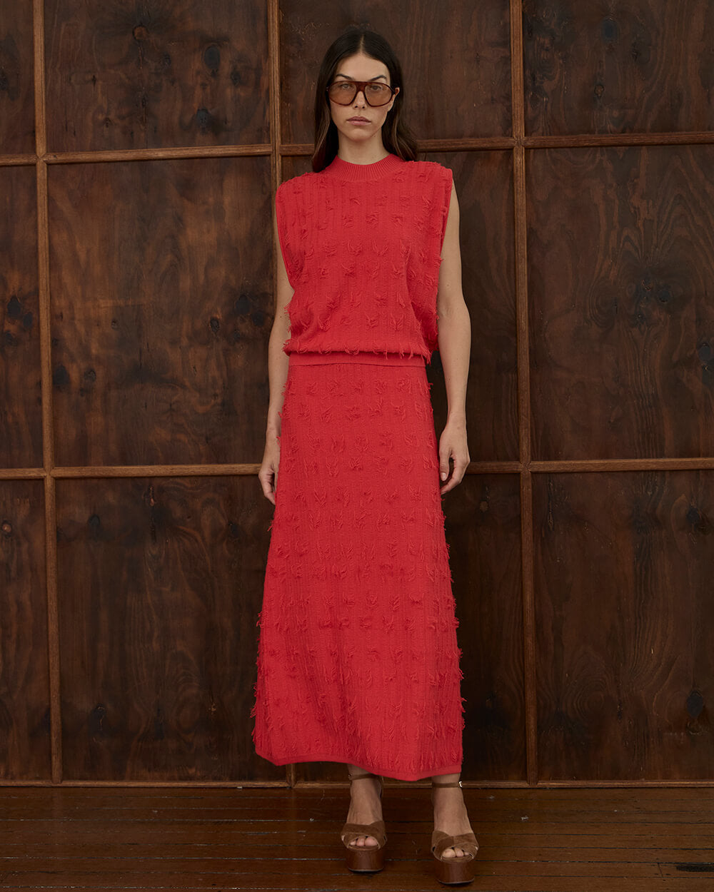 Casey Fringe Skirt - Red