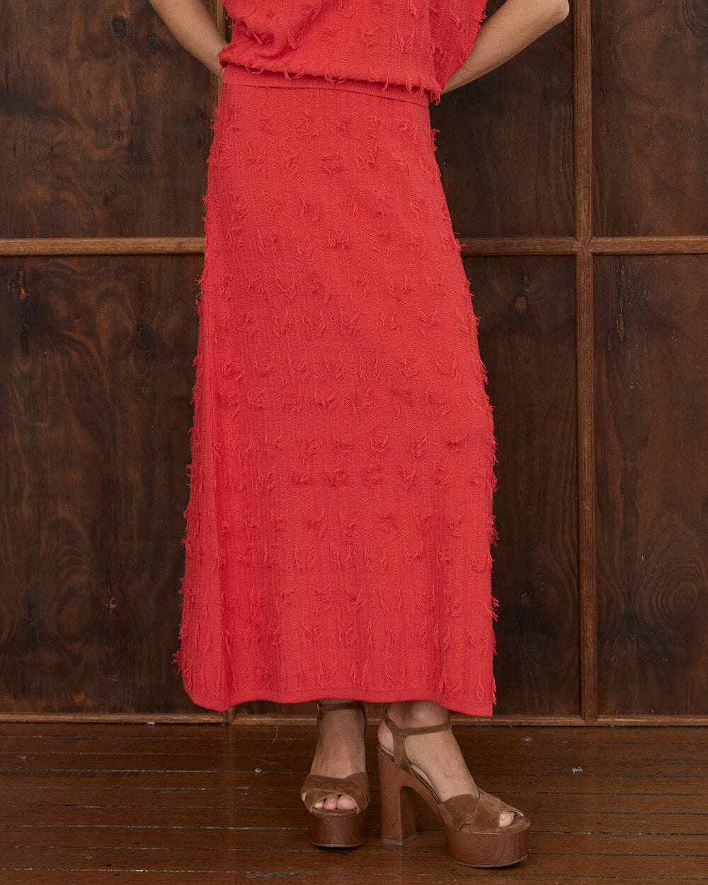 Casey Fringe Skirt - Red
